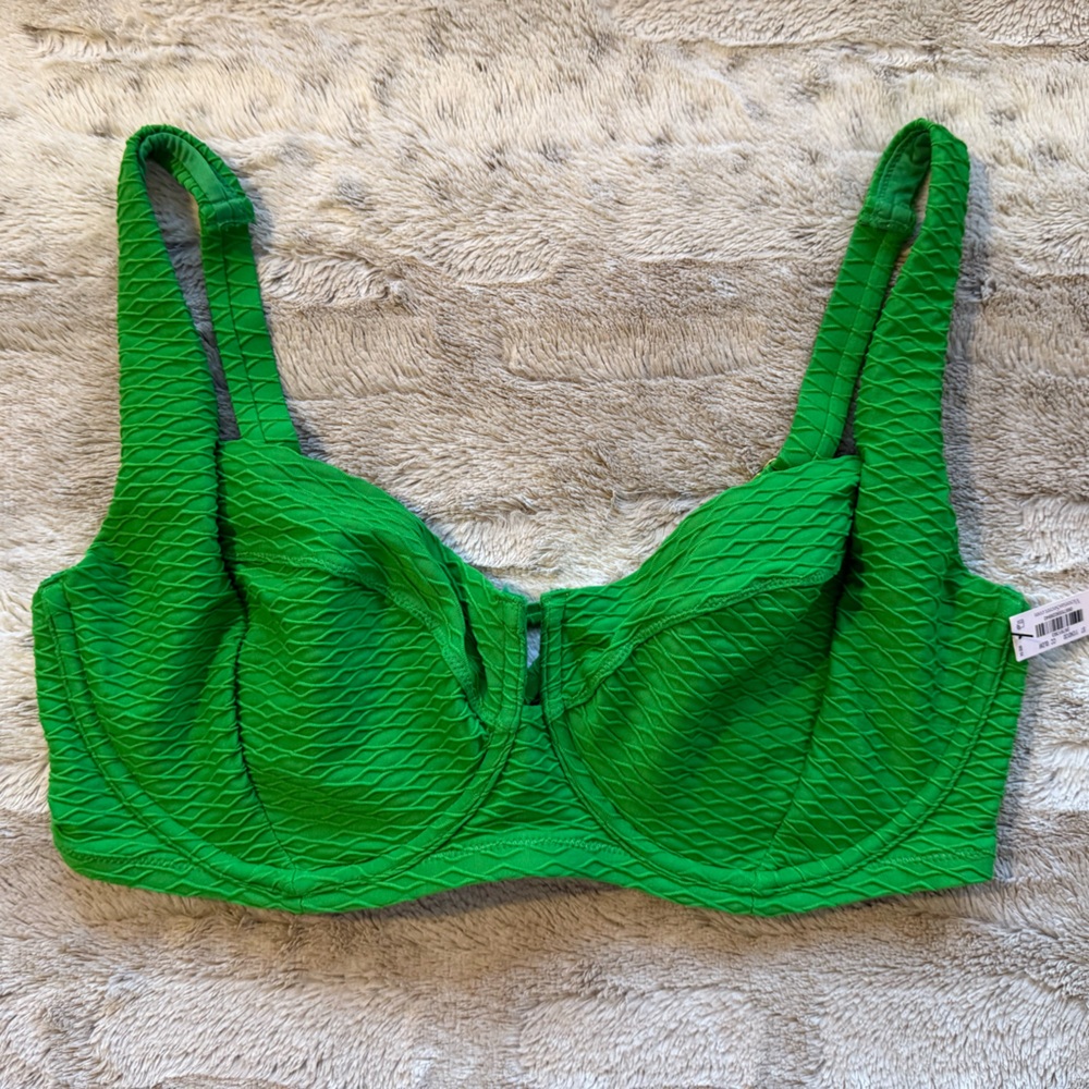 NWT VICTORIA'S SECRET SWIM Full Coverage Bikini Top in Jade Green Size 40DD - Picture 5 of 9